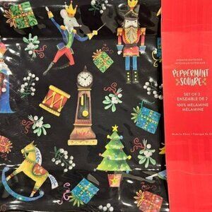 🎉PRICE REDUCED🎉 NUTCRACKER BALLET Christmas‎ PLATTER SERVING TRAY  2PK